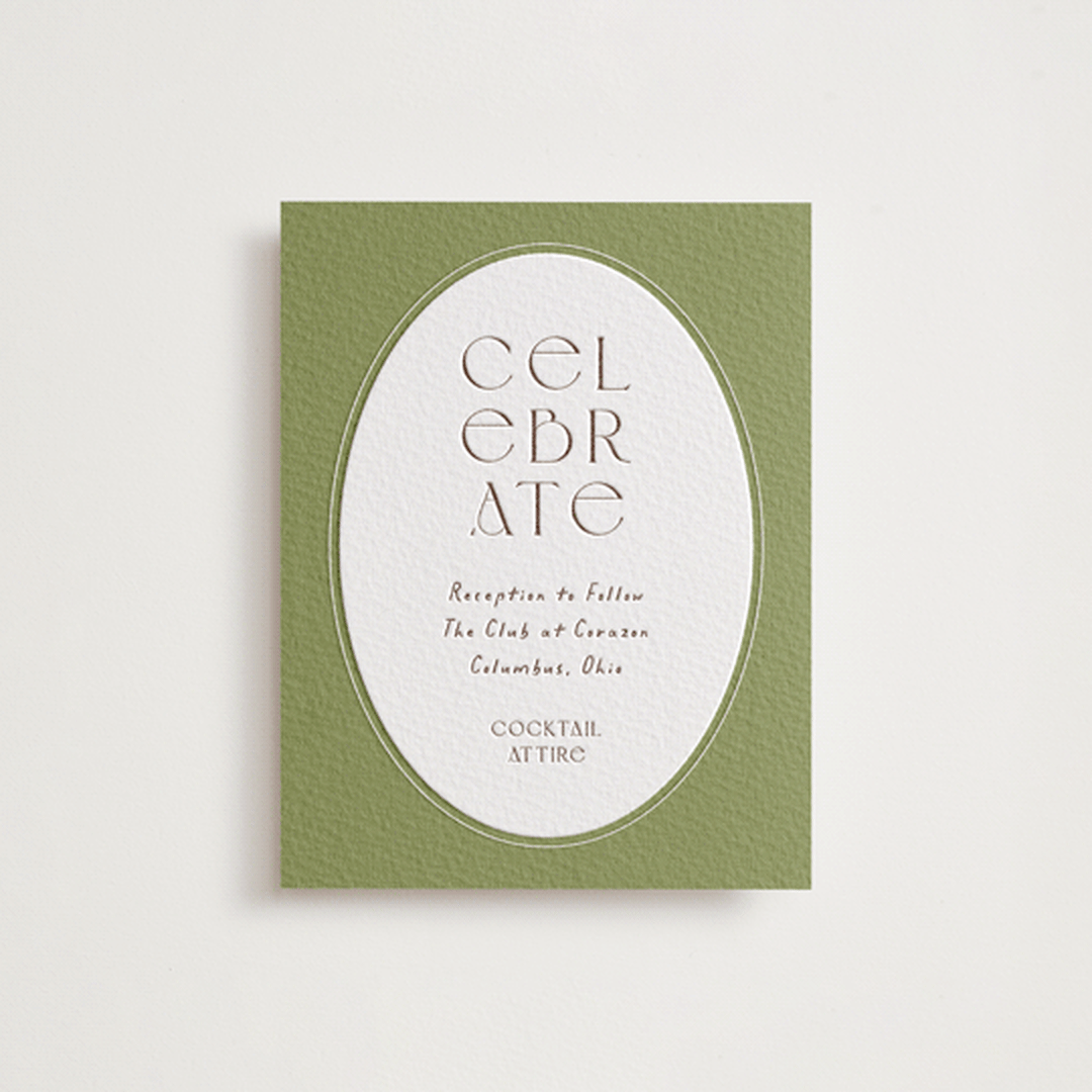 "la graine" - Letterpress Reception Cards in Burnt Sienna by Alaina Cherup - Front