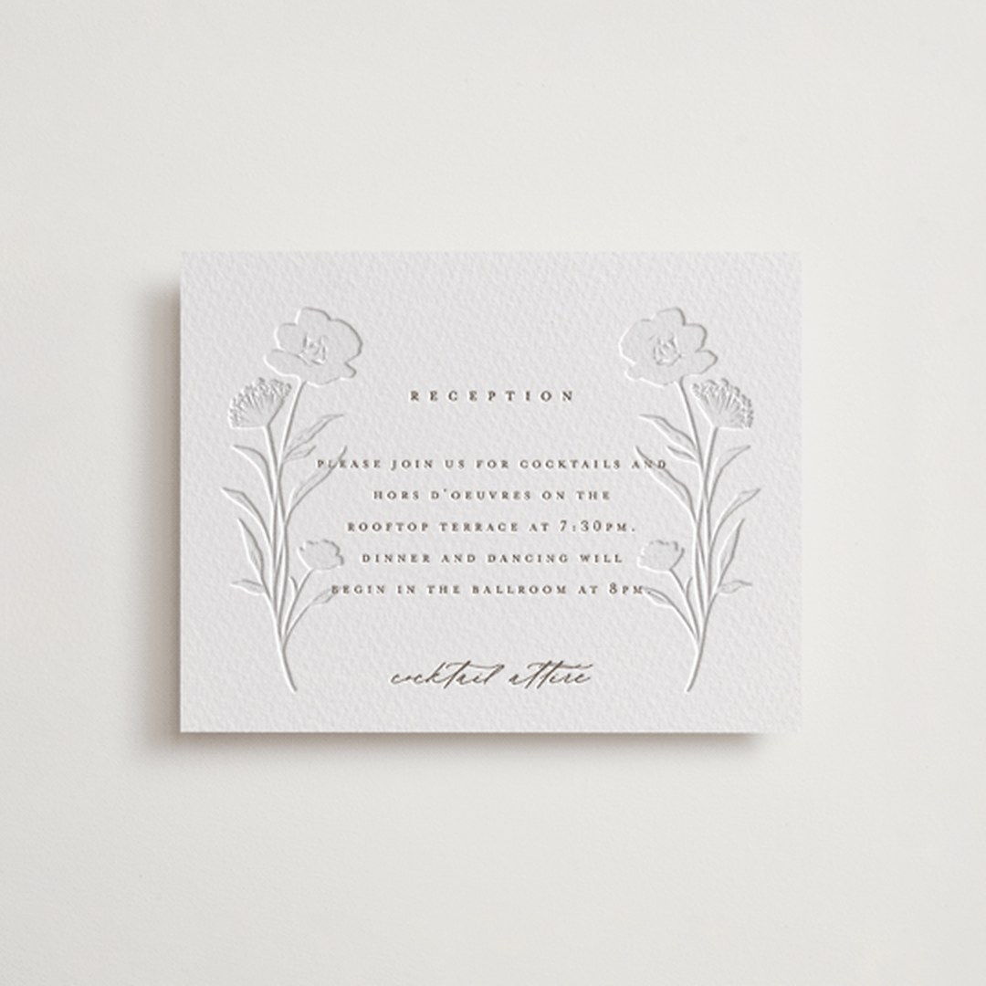 "shiruko" - Letterpress Reception Cards in Coffee by chocomocacino - Front