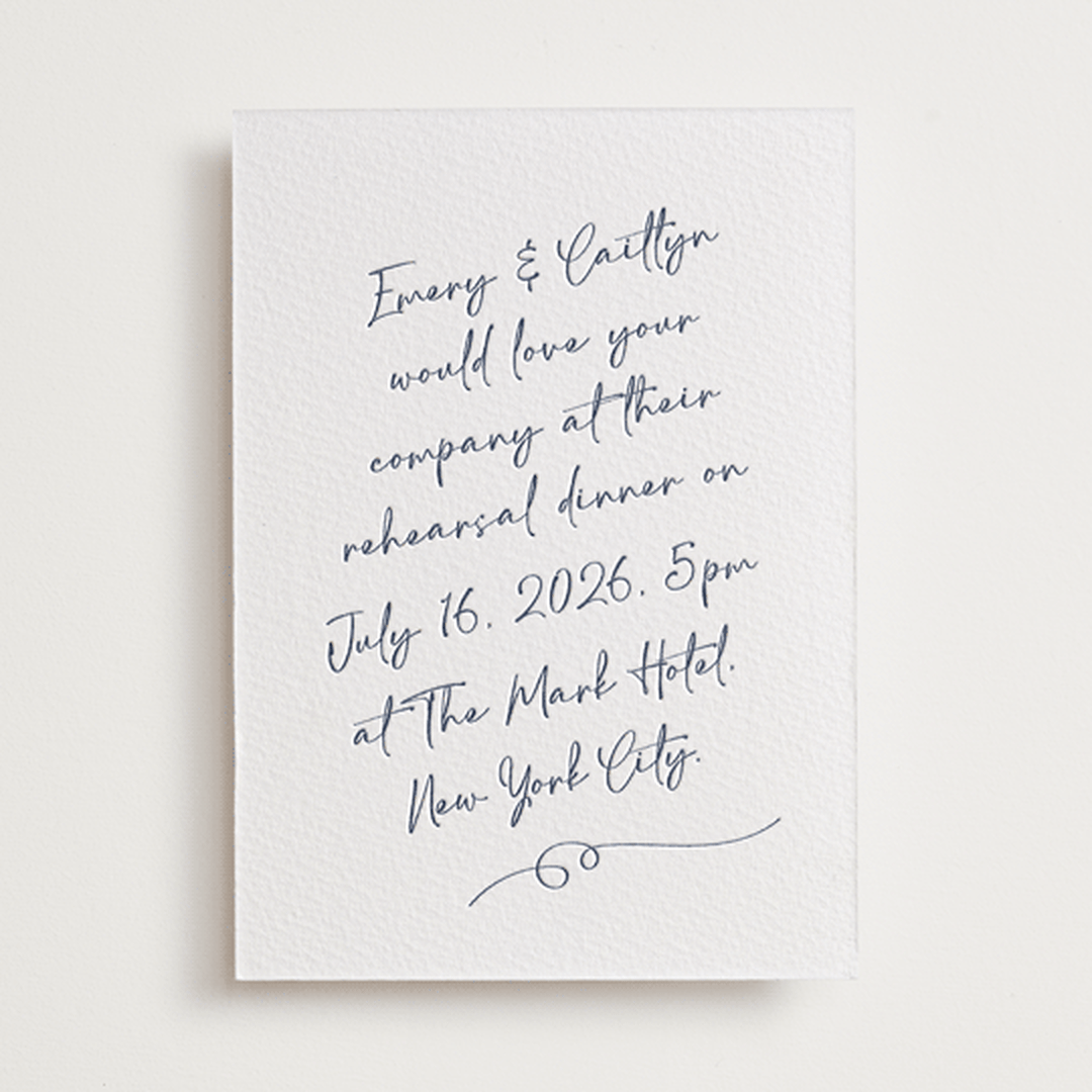 "Ink scribble" - Letterpress Rehearsal Dinner Invitations in Aegean by Adelyn T. - Front