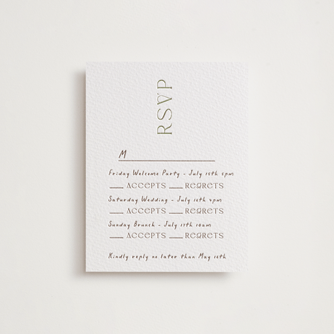 "la graine" - Letterpress Multi-Event RSVP Cards in Burnt Sienna by Alaina Cherup - Front