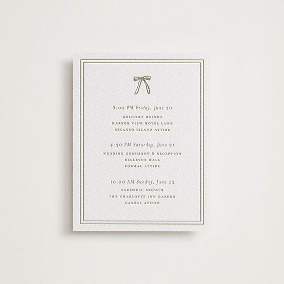 "wedding bouquet" - Letterpress Multi-Event RSVP Cards in Pistachio by Lori Wemple - Front