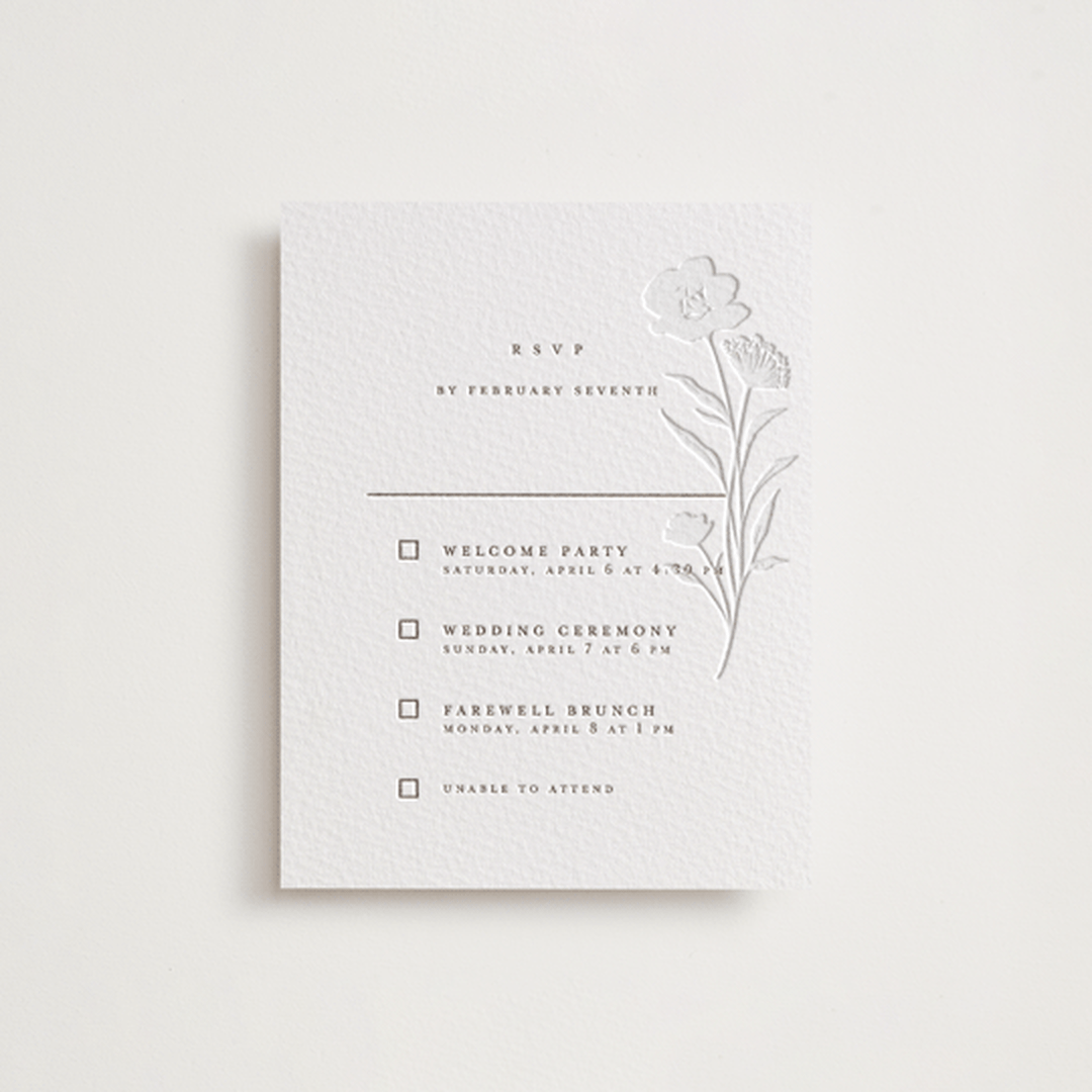 "shiruko" - Letterpress Multi-Event RSVP Cards in Coffee by chocomocacino - Front