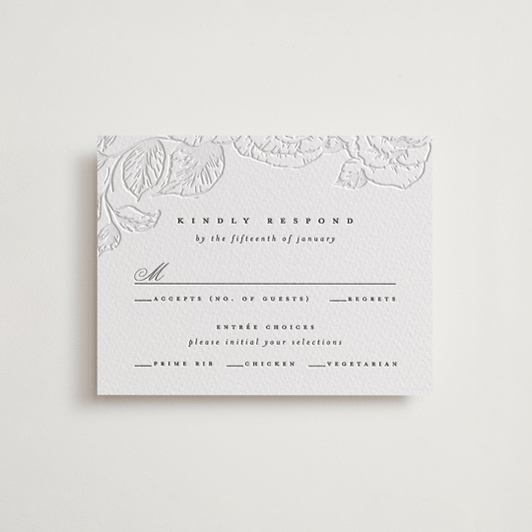"garden" - Letterpress RSVP Cards in Garden by Leah Bisch - Front