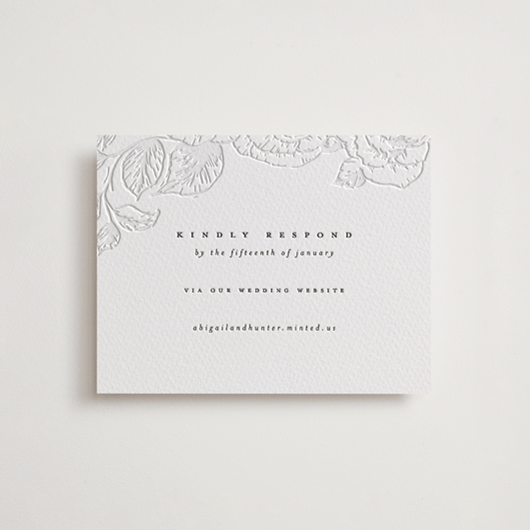 "garden" - Letterpress RSVP Online Enclosure Cards in Garden by Leah Bisch - Front