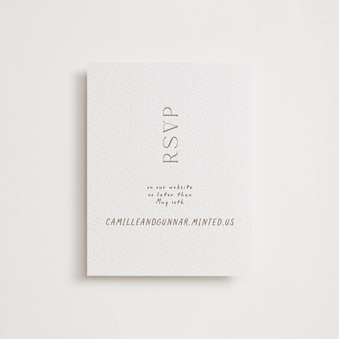 "la graine" - Letterpress RSVP Online Enclosure Cards in Burnt Sienna by Alaina Cherup - Front