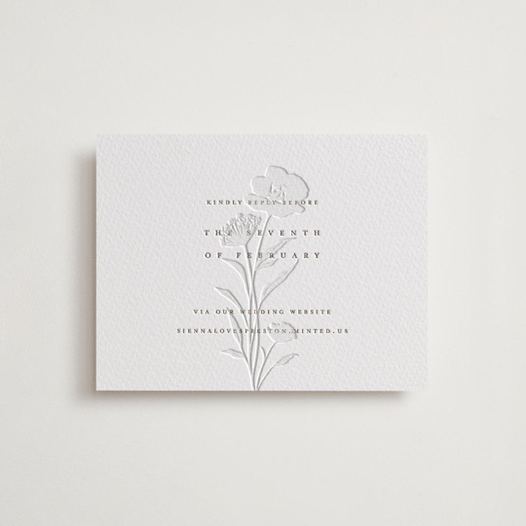 "shiruko" - Letterpress RSVP Online Enclosure Cards in Coffee by chocomocacino - Front