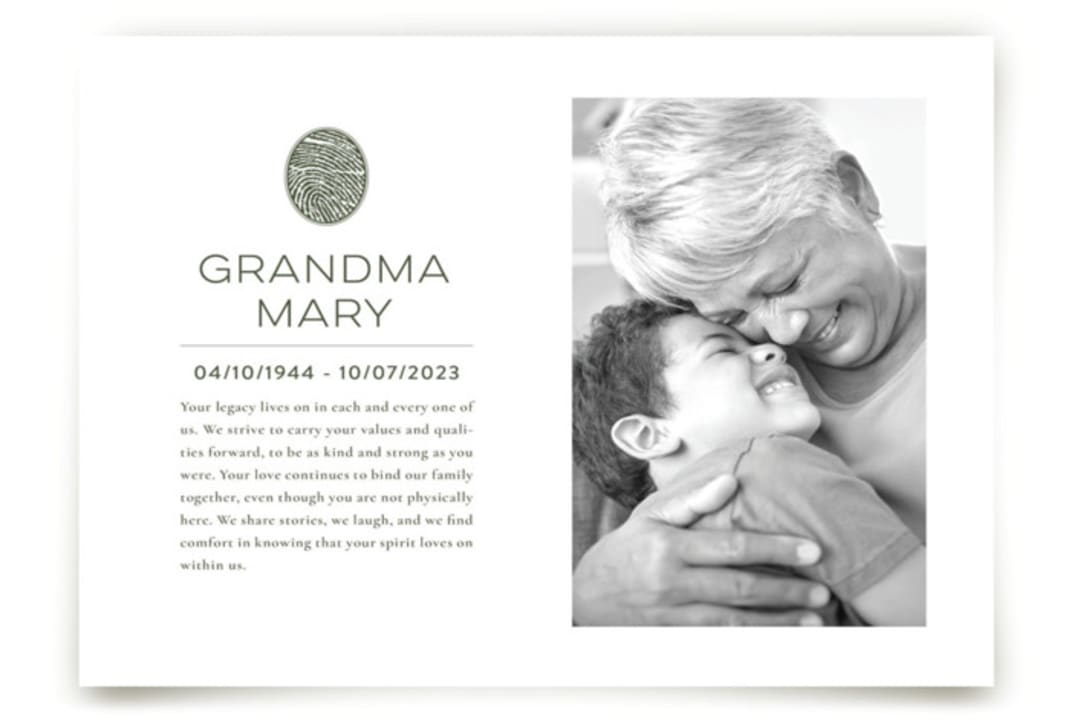 "Legacy Touch Framed Memorial" - Matted Fingerprint Framed Memorial Art - 8x10 in Matte Brass Frame by Minted - Front