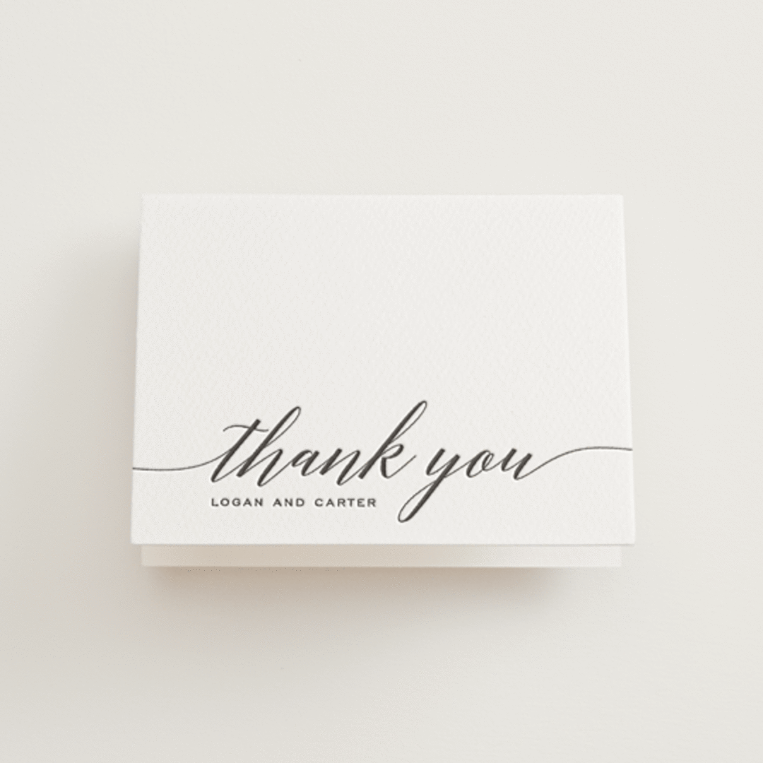"Someone Like You" - Letterpress Wedding Thank You Cards in Soft Black by Design Lotus - Front