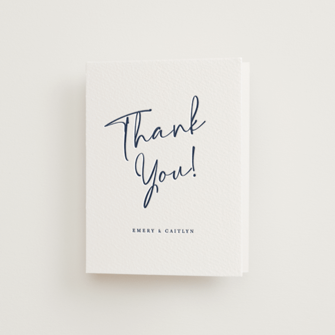 "Ink scribble" - Letterpress Wedding Thank You Cards in Aegean by Adelyn T. - Front