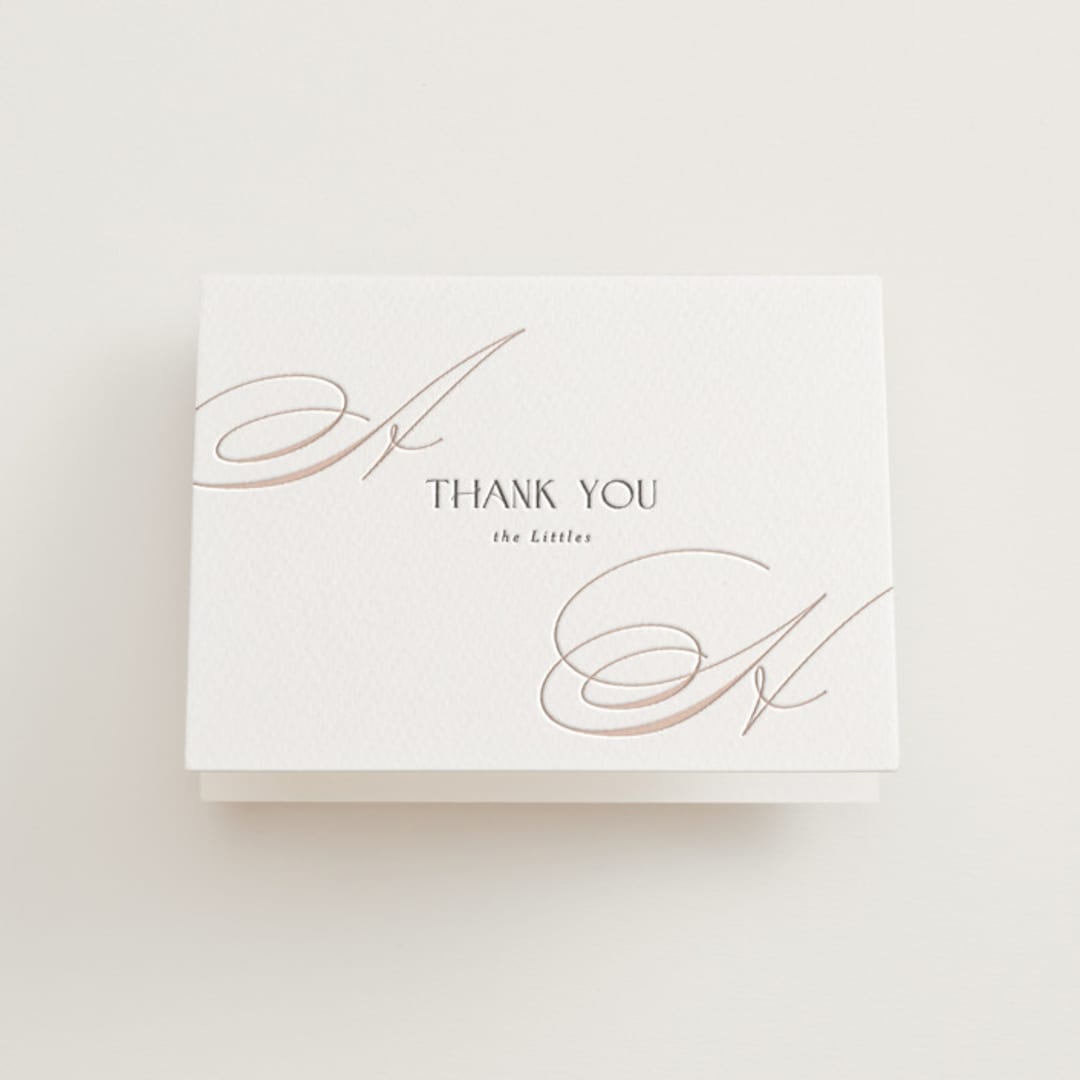 "sway" - Letterpress Wedding Thank You Cards in Sway by Laura Hankins - Front