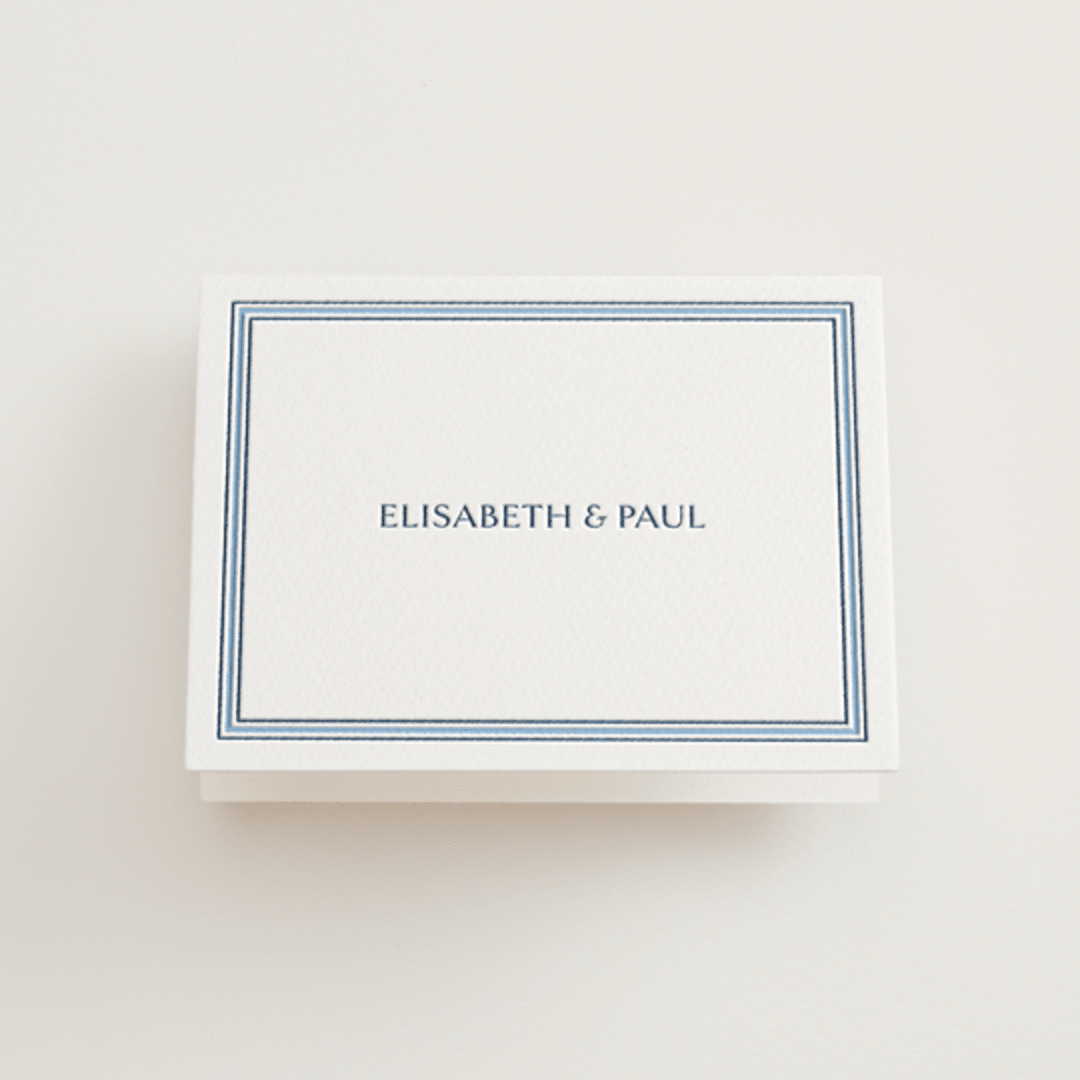 "Beaufort" - Letterpress Wedding Thank You Cards in Sky Blue by Megan Davis - Front