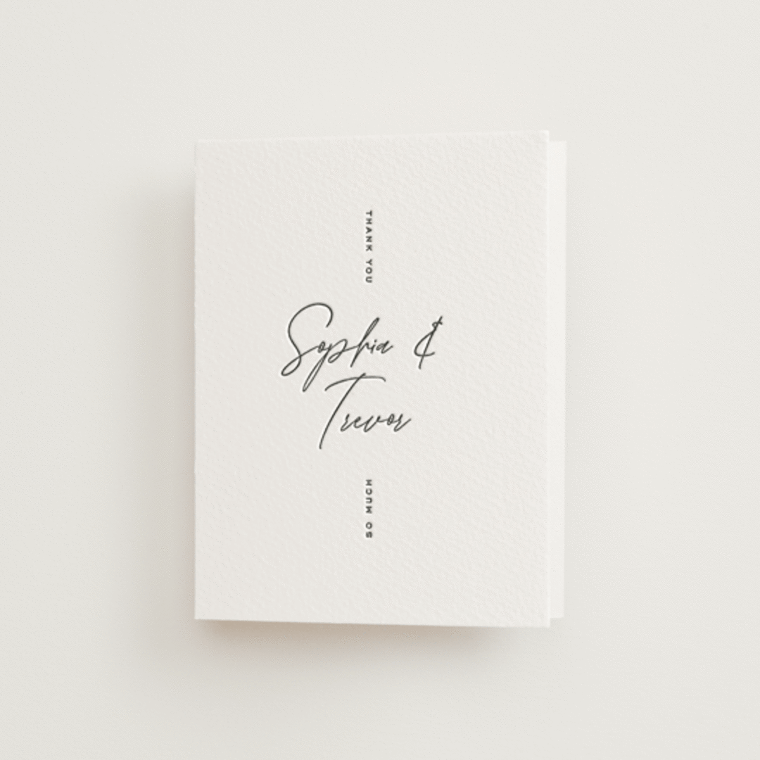 "terrace" - Letterpress Wedding Thank You Cards in Charcoal by Owl and Toad - Front