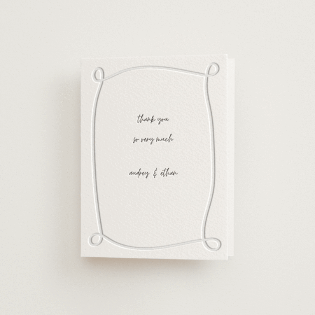 "Artist Hand" - Letterpress Wedding Thank You Cards in Artist Hand by Heather Schertzer - Front