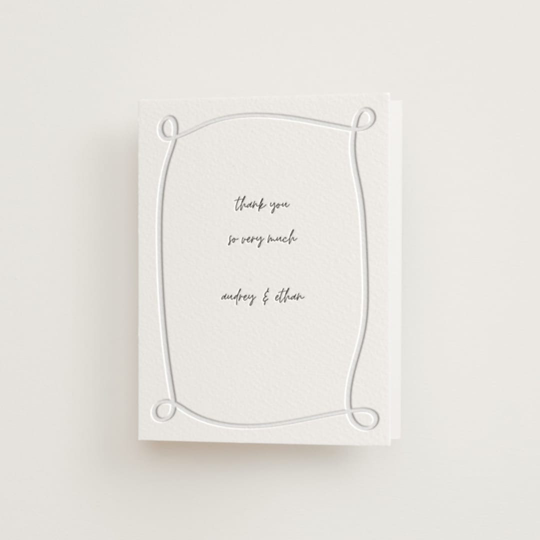 "Artist Hand" - Letterpress Wedding Thank You Cards in Artist Hand by Heather Schertzer - Front