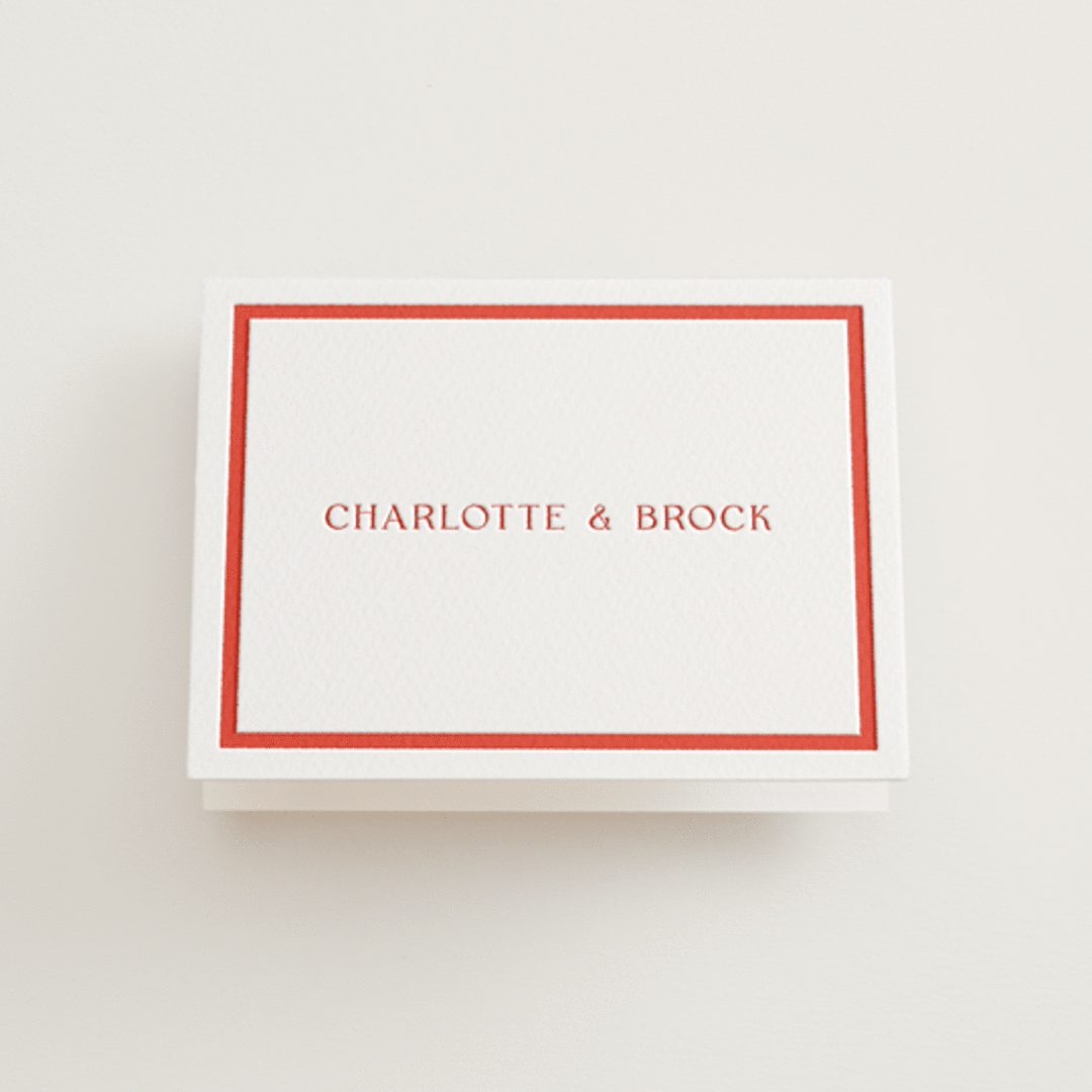 "Racquet" - Letterpress Wedding Thank You Cards in Verona Sunset by Megan Davis - Front