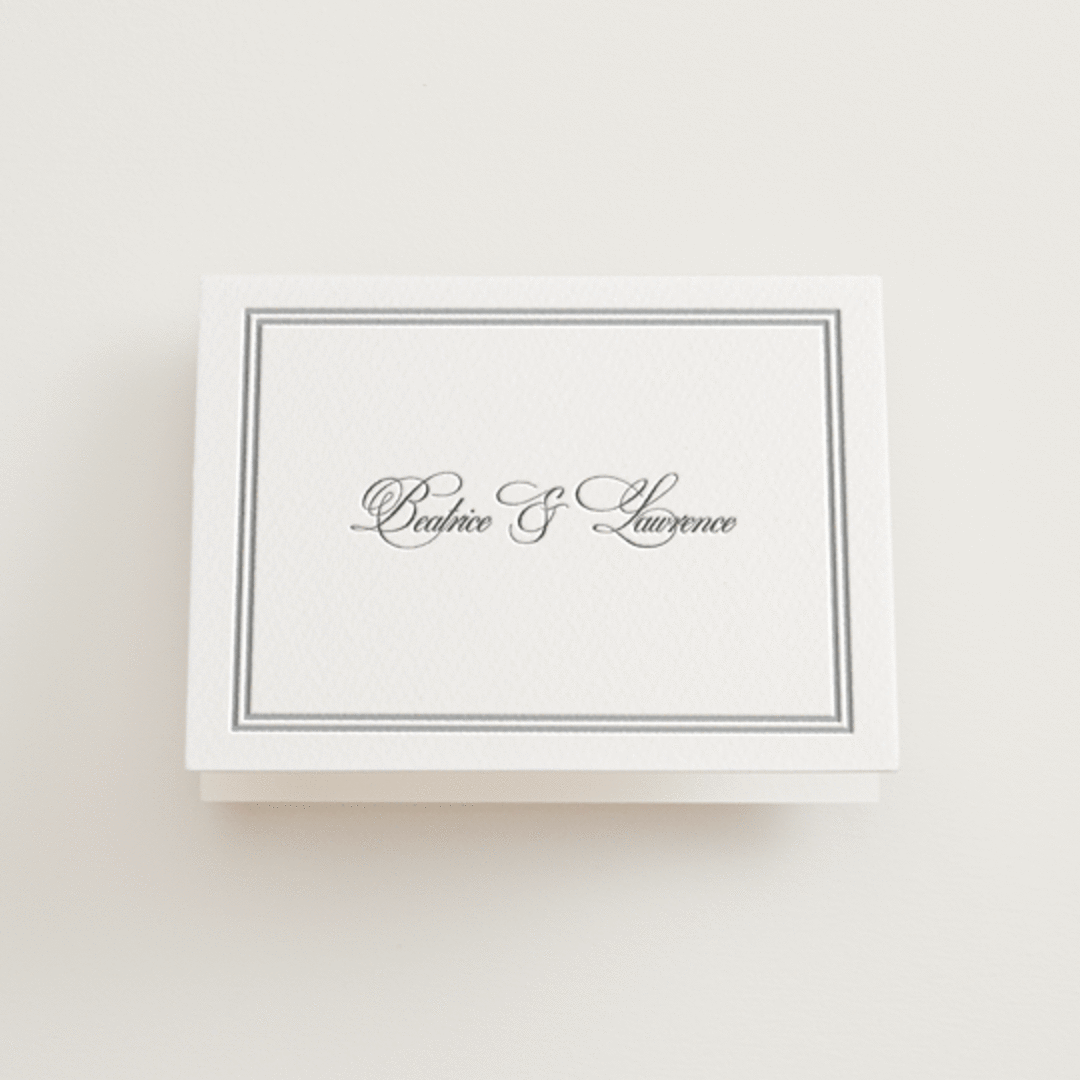 "Bradford" - Letterpress Wedding Thank You Cards in Charcoal by Megan Davis - Front