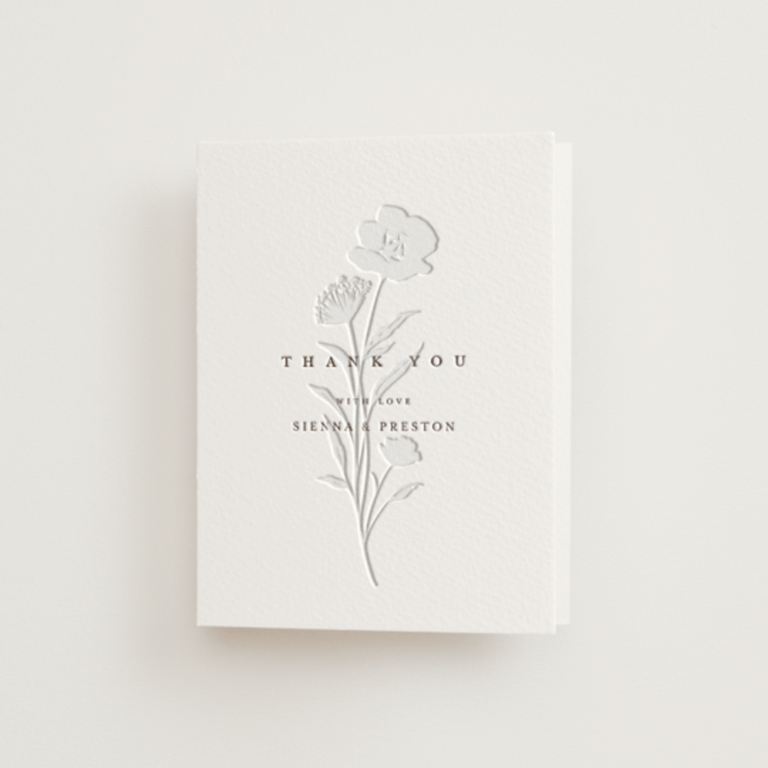 "shiruko" - Letterpress Wedding Thank You Cards in Coffee by chocomocacino - Front