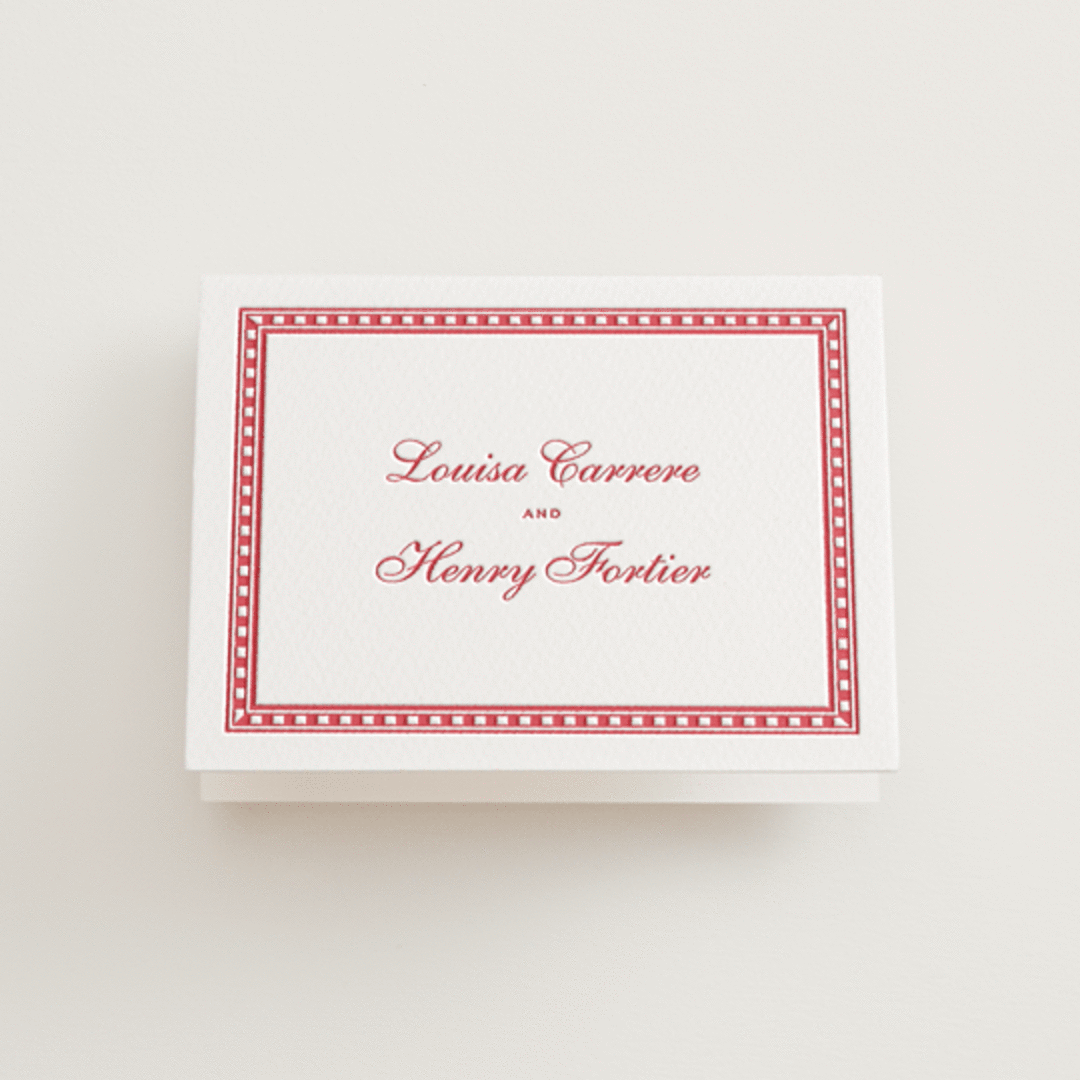"Larkin" - Letterpress Wedding Thank You Cards in Scarlet by Megan Davis - Front