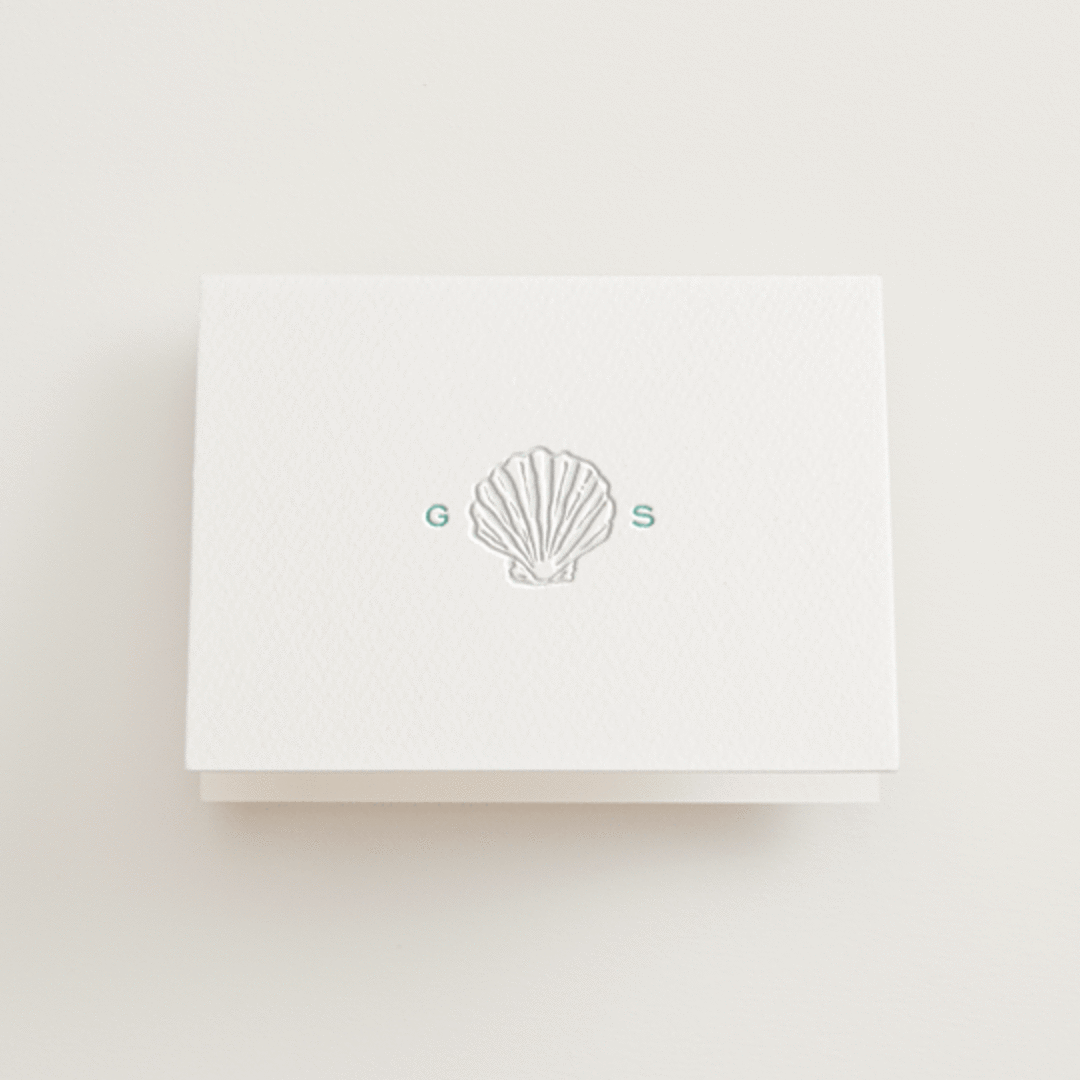 "Isle" - Letterpress Wedding Thank You Cards in Seafoam by Megan Davis - Front