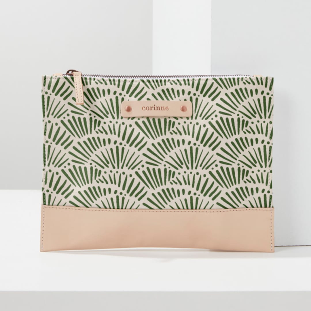 "Palmetto Fans" - Casual Clutch in Slate by Tamara Hilje - Casual Clutch