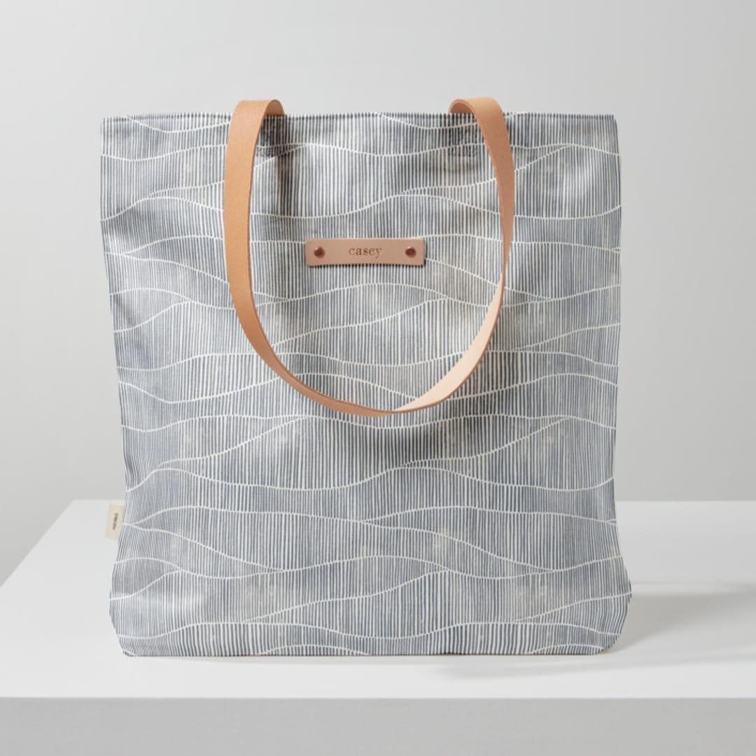 "Wavy" - Snap Tote in Storm by Michelle Taylor - Snap Tote