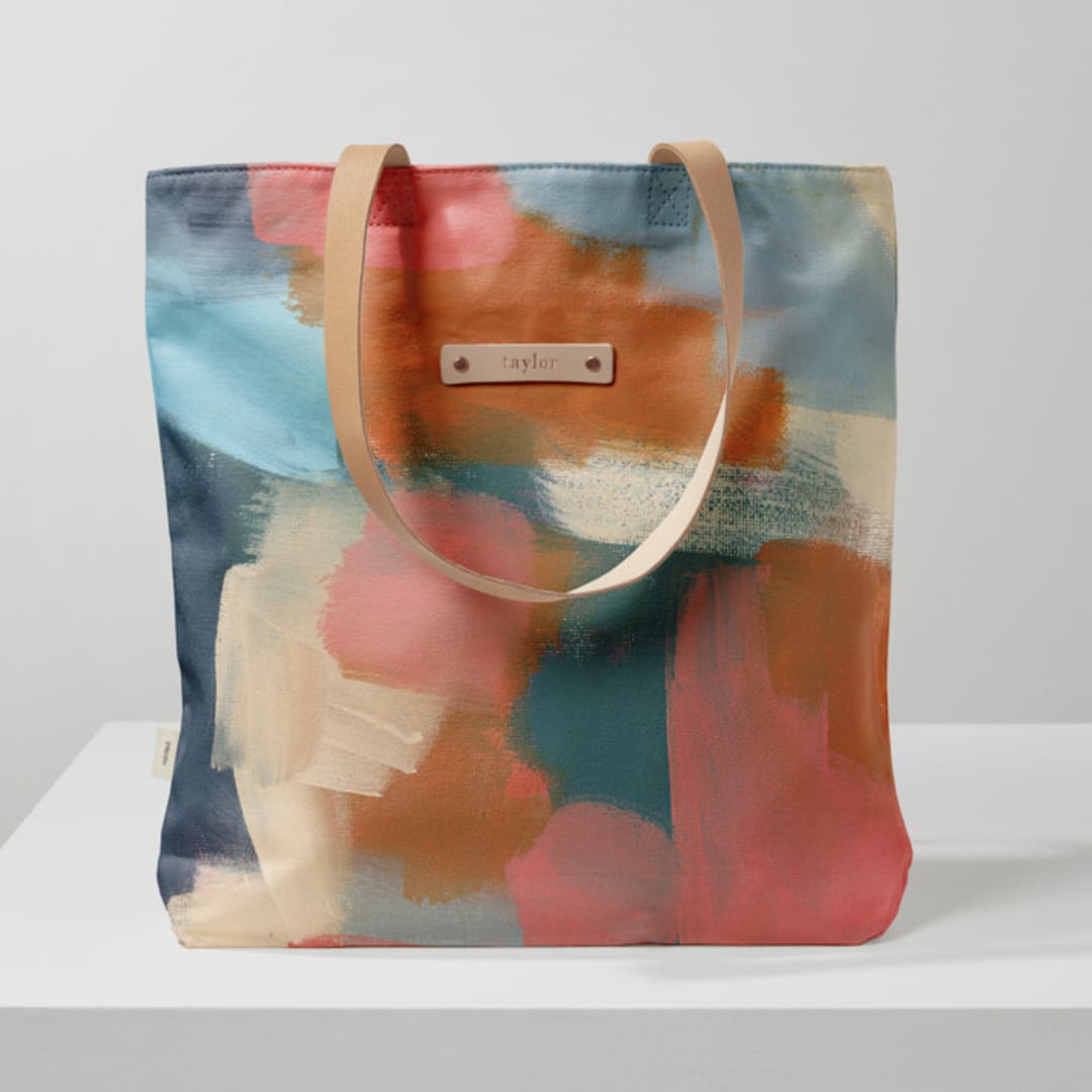 "Shuffle" - Snap Tote in Caribbean by Lindsay Megahed - Snap Tote