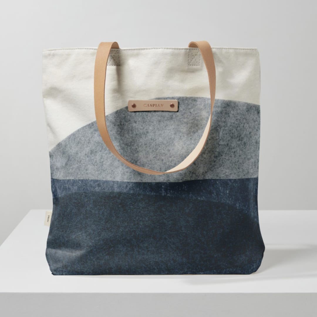 "tissue overlay" - Snap Tote in Indigo by Carrie Moradi - Snap Tote