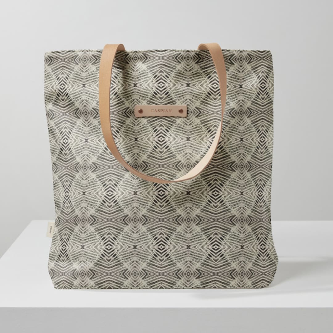 "zigzag" - Snap Tote in Mocha by Miranda Mol - Snap Tote