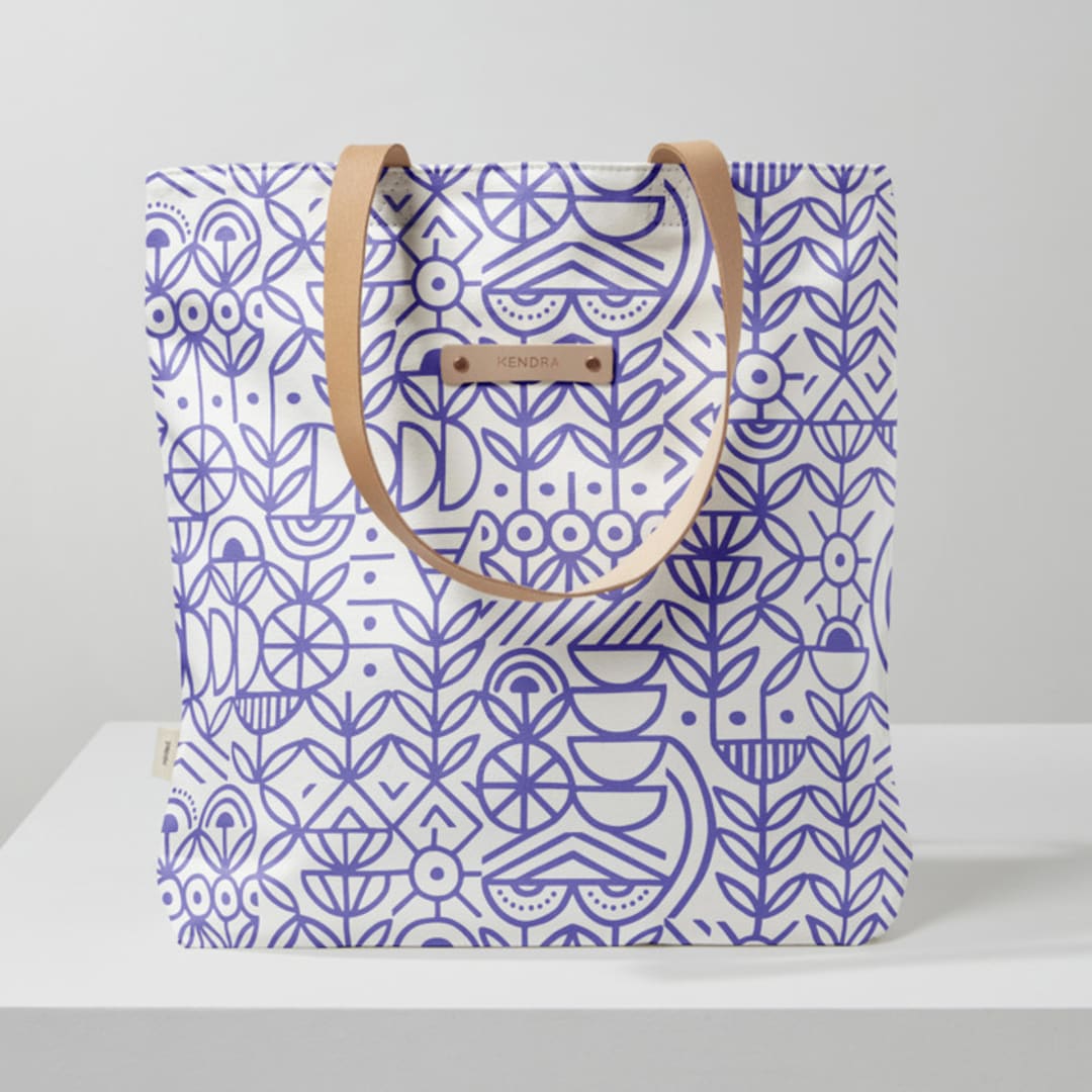 "Deconstruct - Peri" - Snap Tote in Periwinkle by Michelle Taylor - Snap Tote