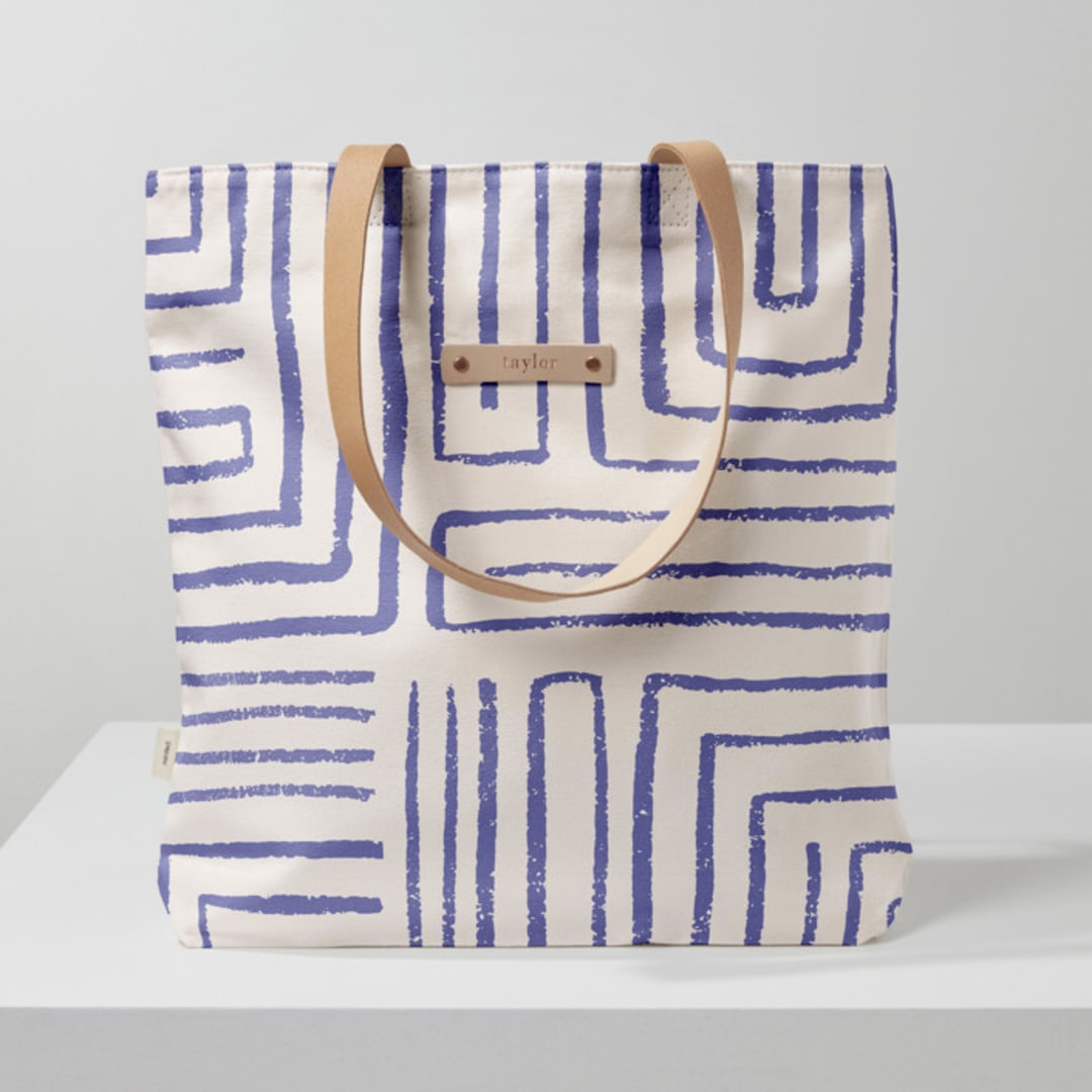"Taos - Peri" - Snap Tote in Periwinkle by Anna Elder - Snap Tote