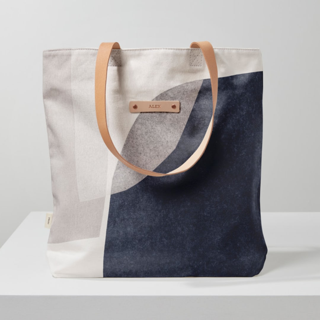 "Converging" - Snap Tote in Denim by Carrie Moradi - Snap Tote