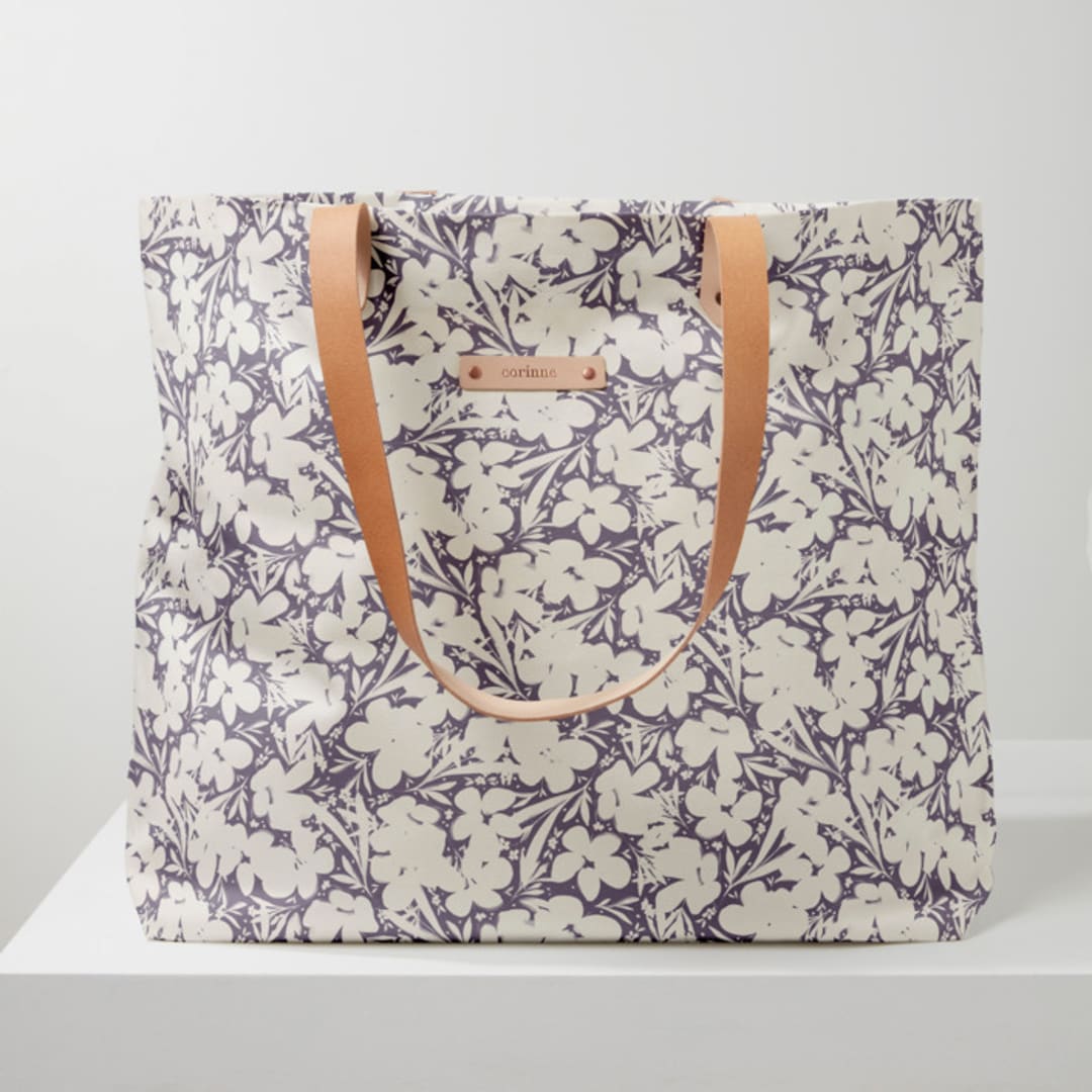 "Sauvage" - Carry-All Slouch Tote in Chalkboard by Gwen Bedat - Carry-All Slouch Tote