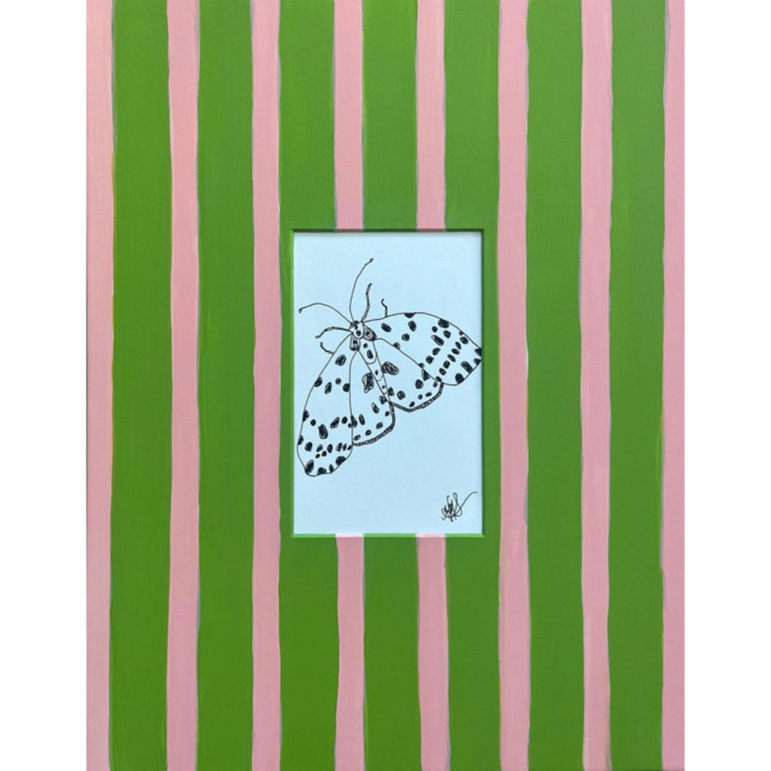 "Preppy Moth" - Original Drawings in multicolor by Nicole Simms