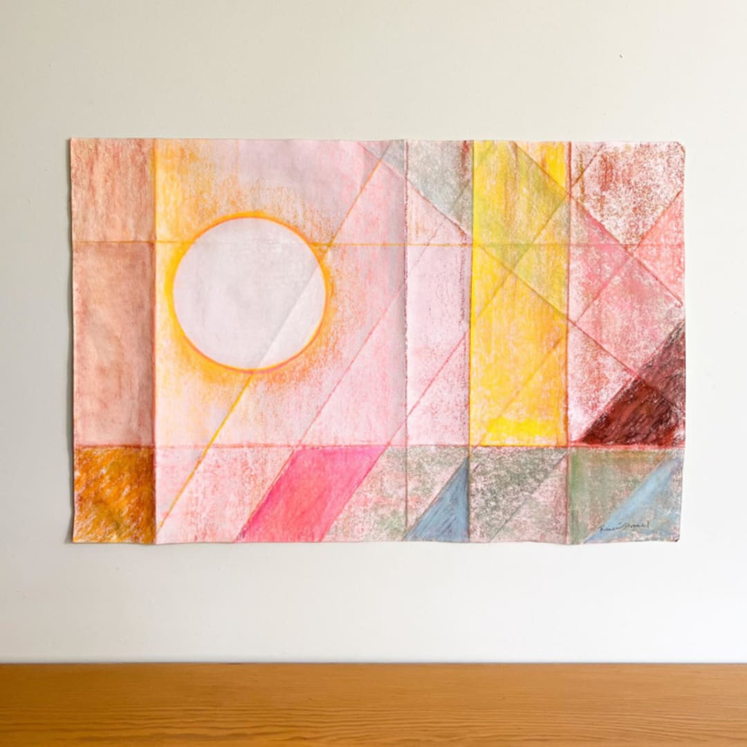 "Pastel Orbit" - Original Drawings in pink by Renée Stramel