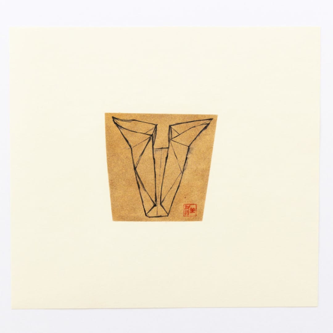 "Folded Cow Head 4 Pastel" - Original Drawings in multicolorassorted-colors by Dana Williamowsky