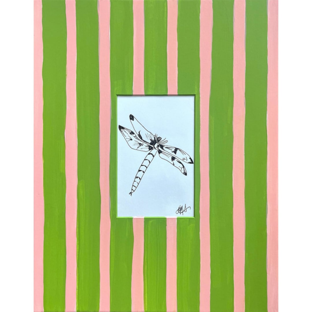 "Preppy Damselfly" - Original Drawings in multicolor by Nicole Simms