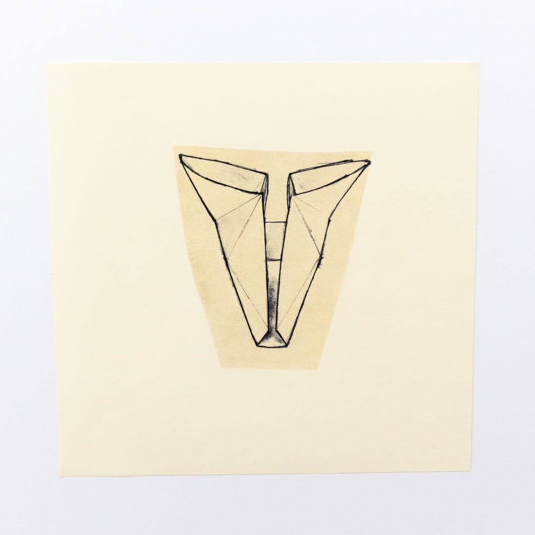 "Folded Cow Head 6 Pastel" - Original Drawings in multicolorassorted-colors by Dana Williamowsky