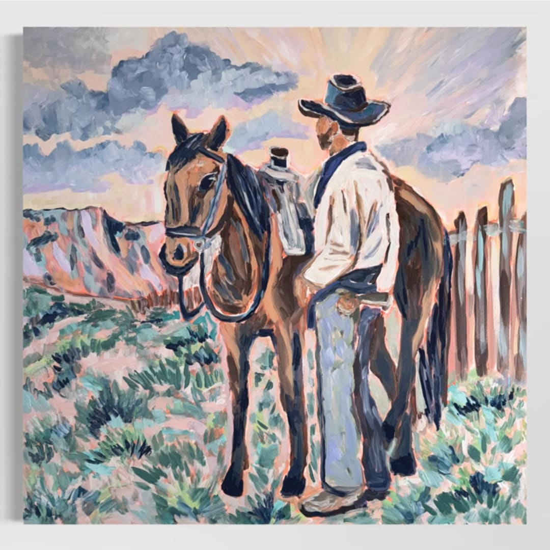 ""High Horse" – 36x36 – Original Painting" - Original Painting in multicolorassorted-colors by Sarah Mankin