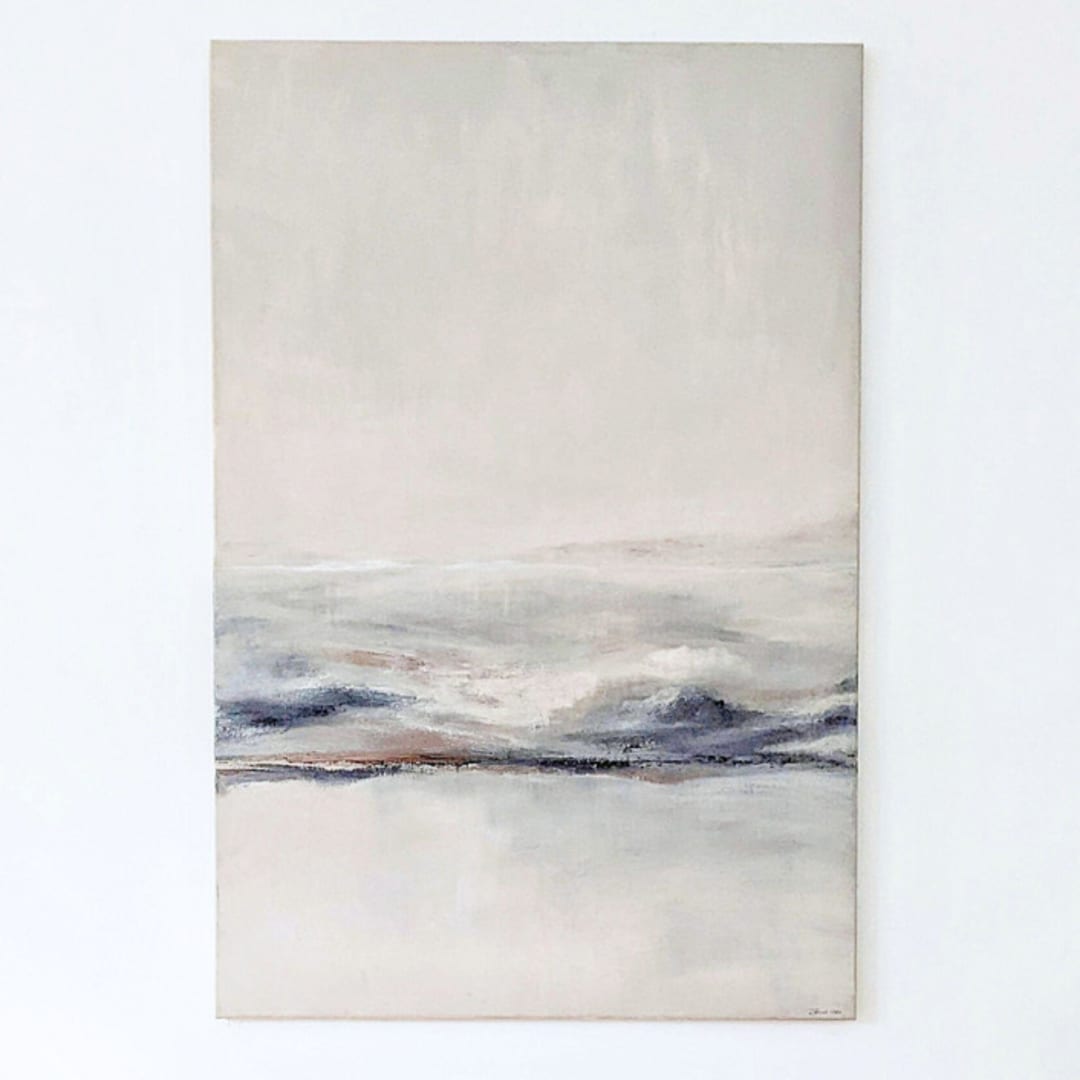 "Tranquility" - Original Painting in beige by Damaris Kovach
