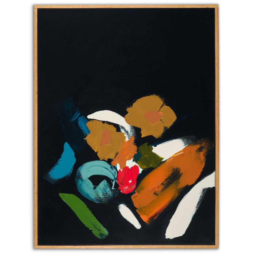 "Abstract Black Botanical Painting" - Original Painting in multicolorassorted-colors by Caryn Owen