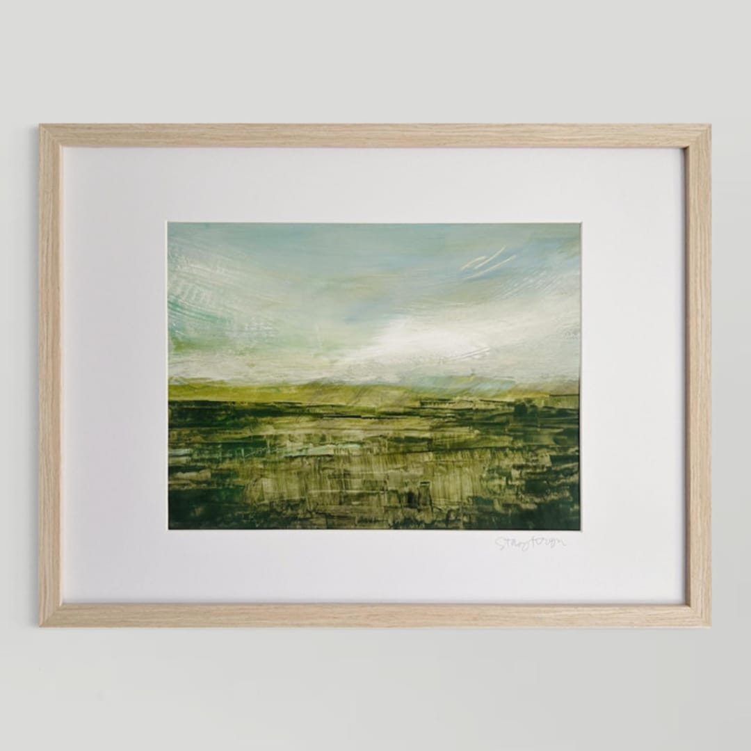 "Wide Open Spaces" - Original Painting in green by Stacy Kron