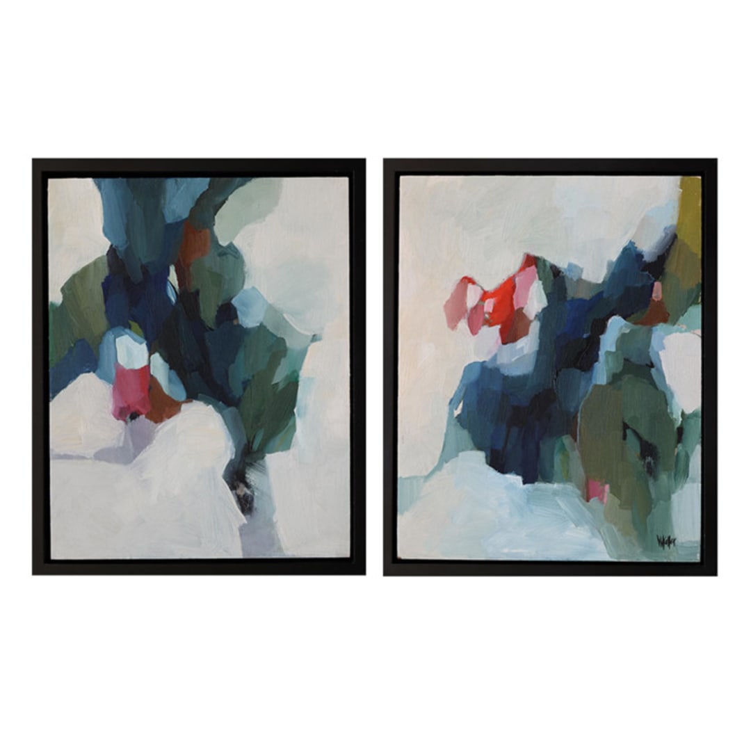 "Neva Flows" - Original Painting in green by Wendy Keller
