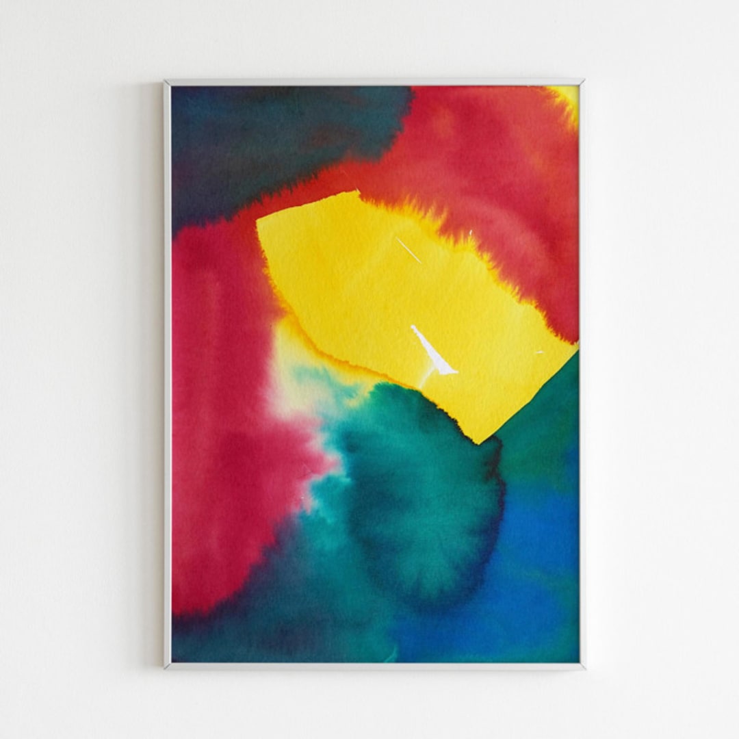 "Abstract Hues 1 Original Watercolor Painting" - Original Painting in multicolor by Alexandra Dzh