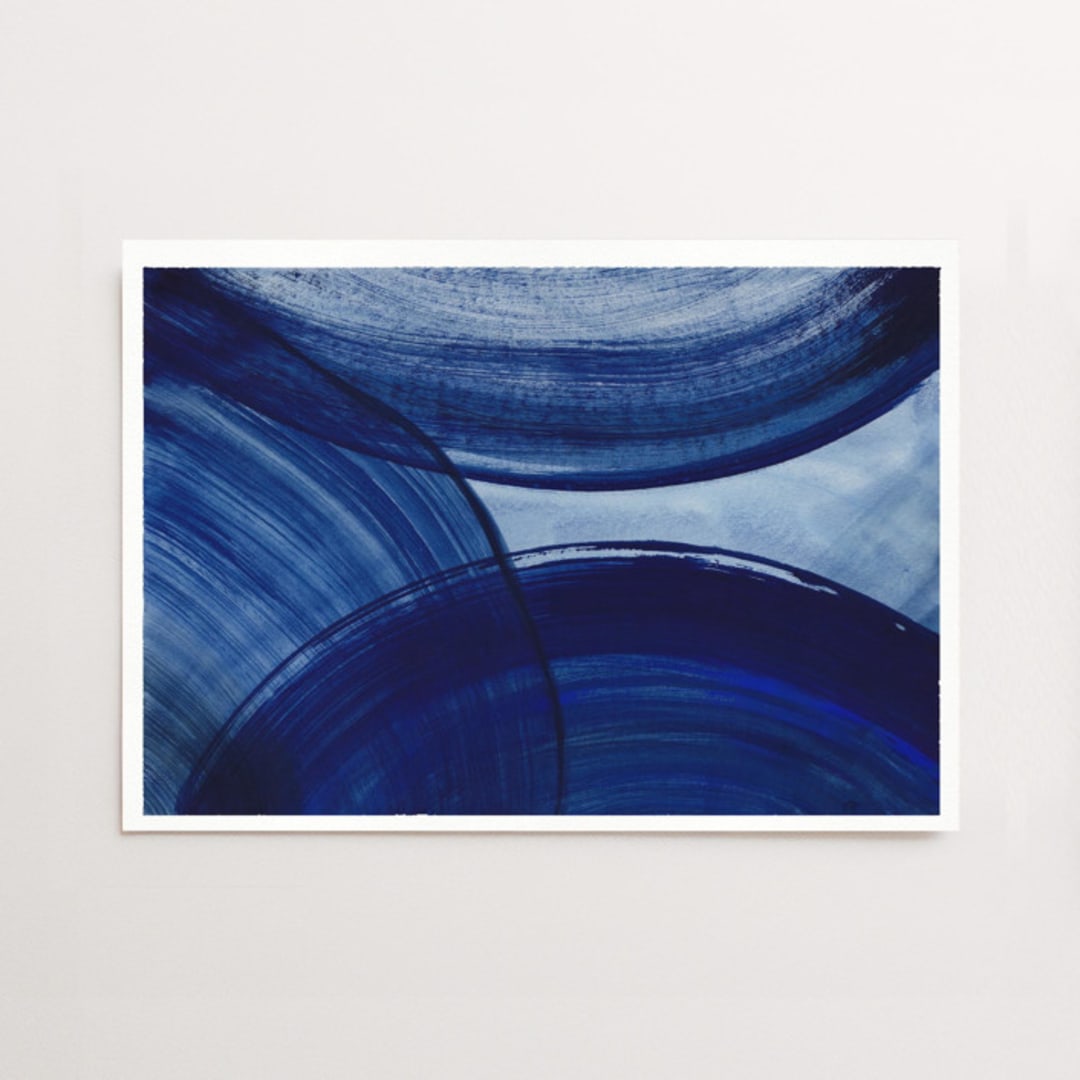"Flow Waves" - Original Painting in blue by Danushka Abeygoda