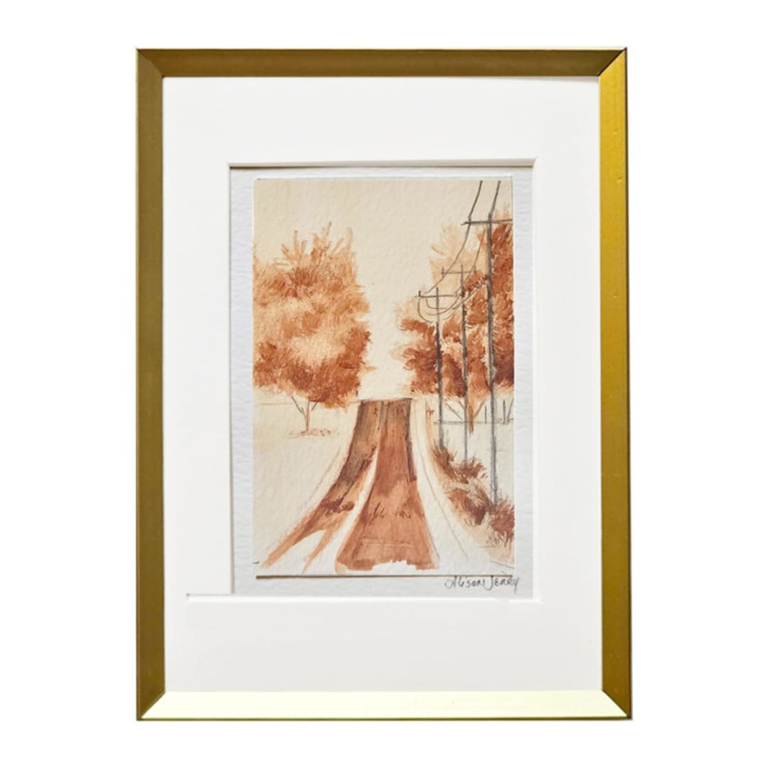 "Country Roads II" - Original Painting in brown by AlisonJerry