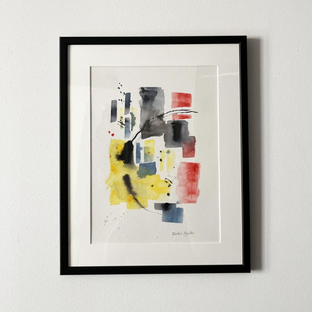 "Free Shapes 1" - Original Painting in multicolorassorted-colors by Isabel Aguilar - Isolda