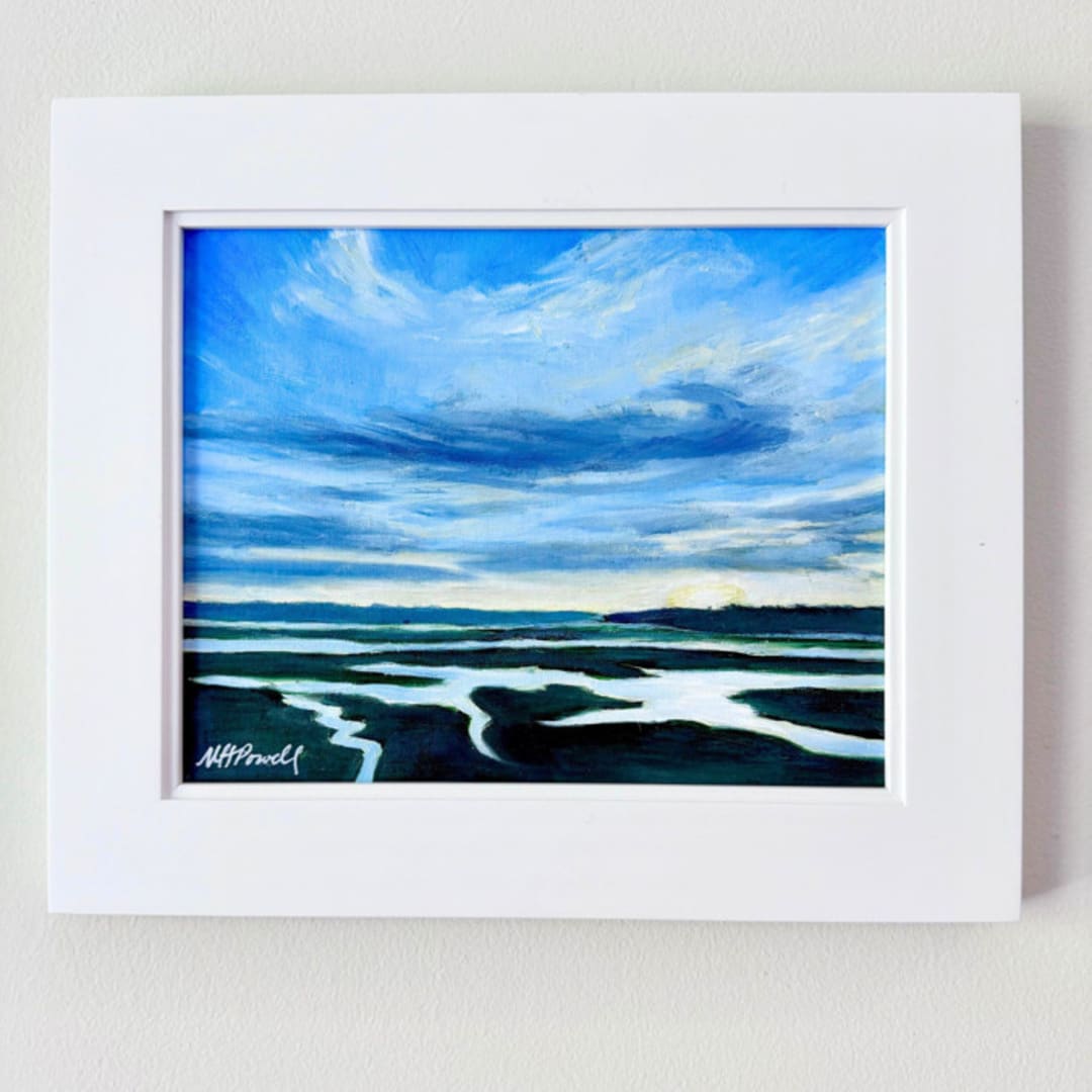 "Twilight Glow" - Original Painting in blue by Mary Hills Powell