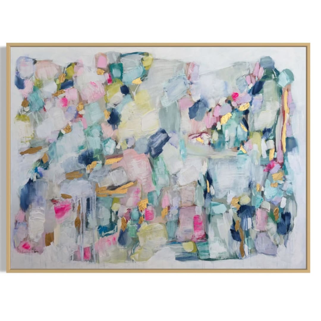 "“Too Many Miles Between Us” - Original Abstract Acrylic Painting (36” X 48”)" - Original Painting in green by Sarah Mankin