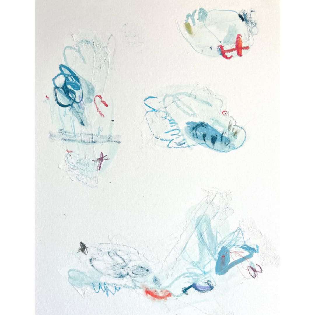"let it fall apart" - Original Painting in blue by tina johnson