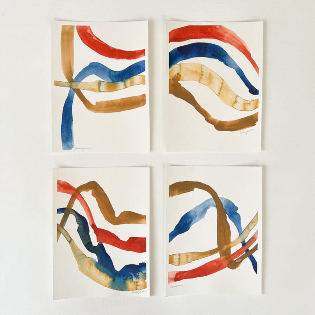 "Primary Threads" - Original Painting in multicolorassorted-colors by Mary Gaspar